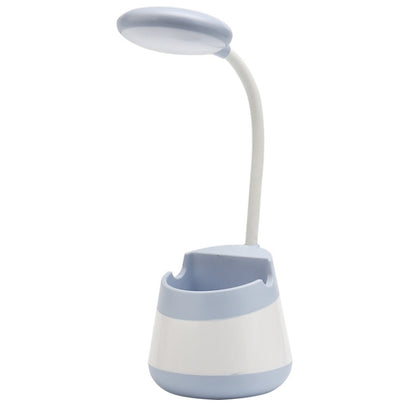 USB-Lade-LED-Schreibtischlampe mit Augenschutz, Stifthalter und Telefonhalter