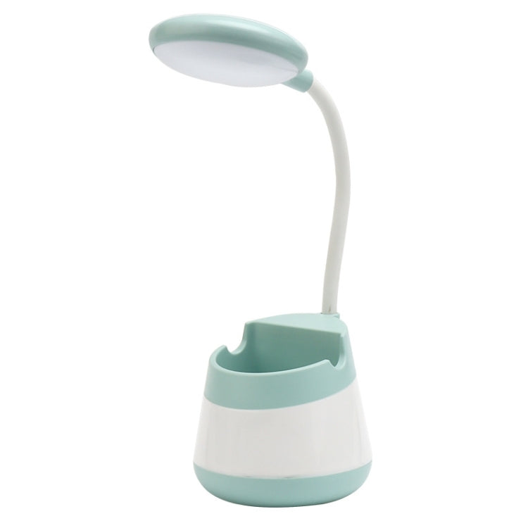 USB-Lade-LED-Schreibtischlampe mit Augenschutz, Stifthalter und Telefonhalter
