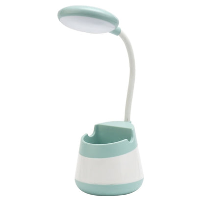 USB-Lade-LED-Schreibtischlampe mit Augenschutz, Stifthalter und Telefonhalter