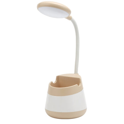 USB-Lade-LED-Schreibtischlampe mit Augenschutz, Stifthalter und Telefonhalter