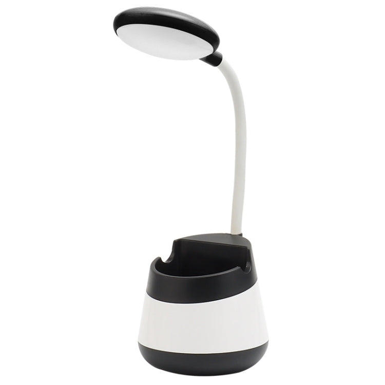 USB-Lade-LED-Schreibtischlampe mit Augenschutz, Stifthalter und Telefonhalter