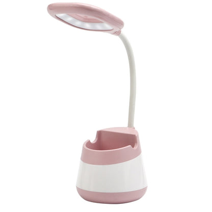 USB-Lade-LED-Schreibtischlampe mit Augenschutz, Stifthalter und Telefonhalter