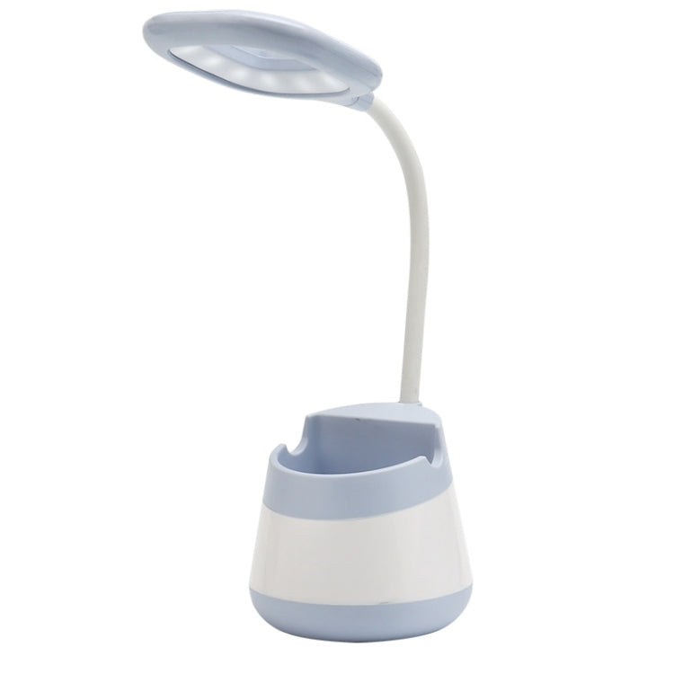 USB-Lade-LED-Schreibtischlampe mit Augenschutz, Stifthalter und Telefonhalter