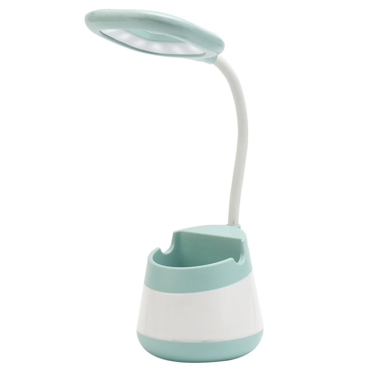 USB-Lade-LED-Schreibtischlampe mit Augenschutz, Stifthalter und Telefonhalter
