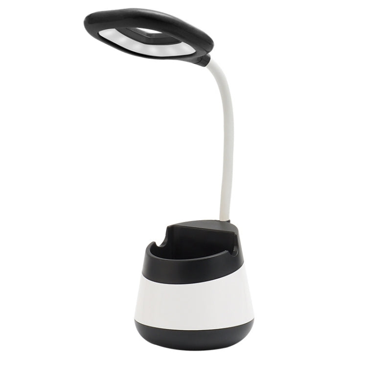 USB-Lade-LED-Schreibtischlampe mit Augenschutz, Stifthalter und Telefonhalter