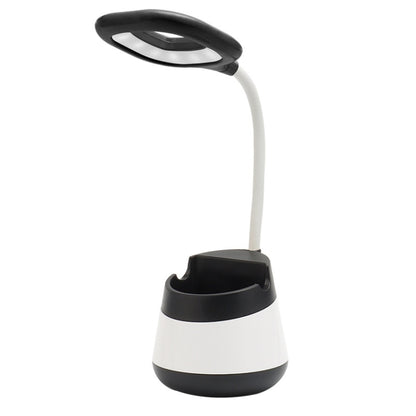 USB-Lade-LED-Schreibtischlampe mit Augenschutz, Stifthalter und Telefonhalter