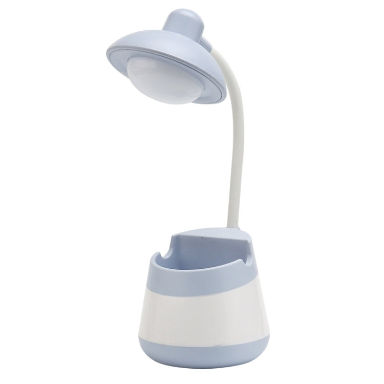 USB-Lade-LED-Schreibtischlampe mit Augenschutz, Stifthalter und Telefonhalter