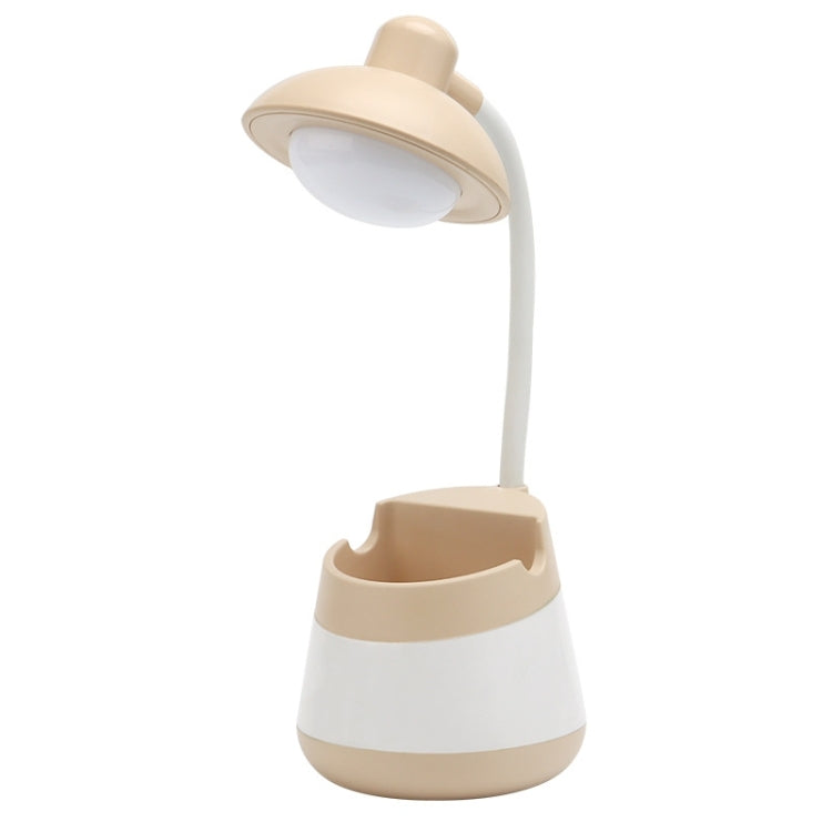 USB-Lade-LED-Schreibtischlampe mit Augenschutz, Stifthalter und Telefonhalter