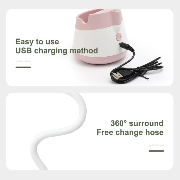 USB-Lade-LED-Schreibtischlampe mit Augenschutz, Stifthalter und Telefonhalter