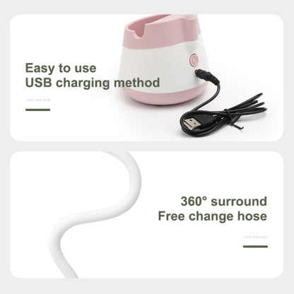 USB-Lade-LED-Schreibtischlampe mit Augenschutz, Stifthalter und Telefonhalter