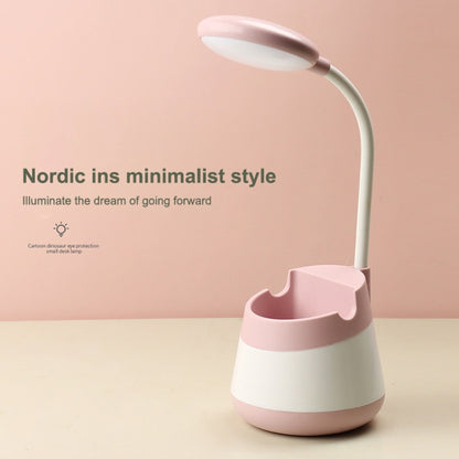 USB-Lade-LED-Schreibtischlampe mit Augenschutz, Stifthalter und Telefonhalter