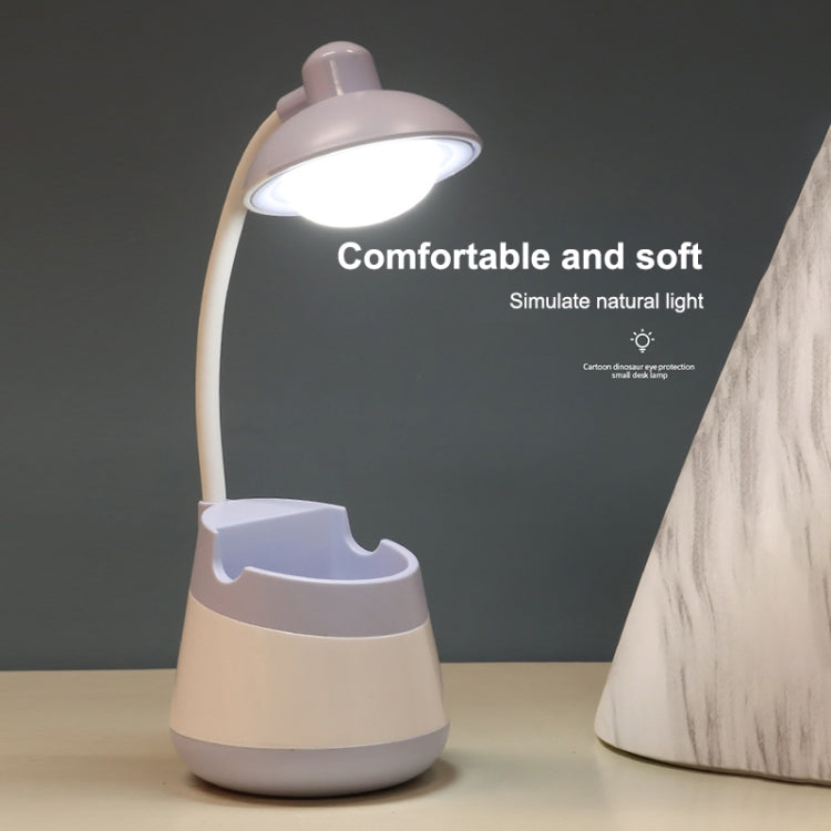 USB-Lade-LED-Schreibtischlampe mit Augenschutz, Stifthalter und Telefonhalter