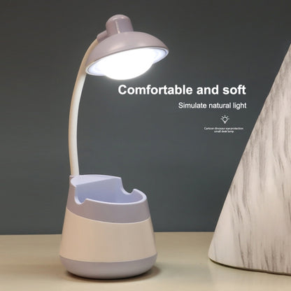 USB-Lade-LED-Schreibtischlampe mit Augenschutz, Stifthalter und Telefonhalter