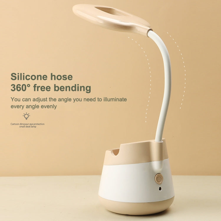 USB-Lade-LED-Schreibtischlampe mit Augenschutz, Stifthalter und Telefonhalter
