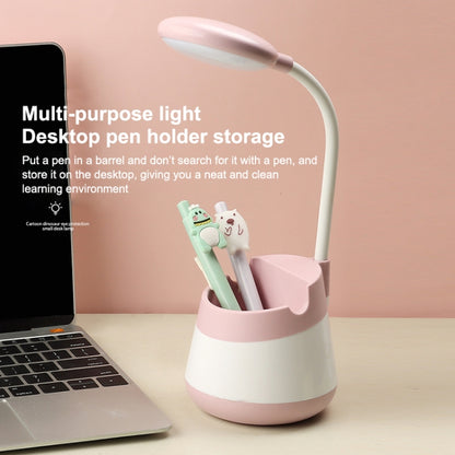 USB-Lade-LED-Schreibtischlampe mit Augenschutz, Stifthalter und Telefonhalter