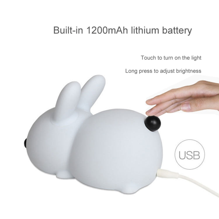 Silikon Kaninchen LED Nachtlicht USB Lade Dual-Tone Licht Pat Licht