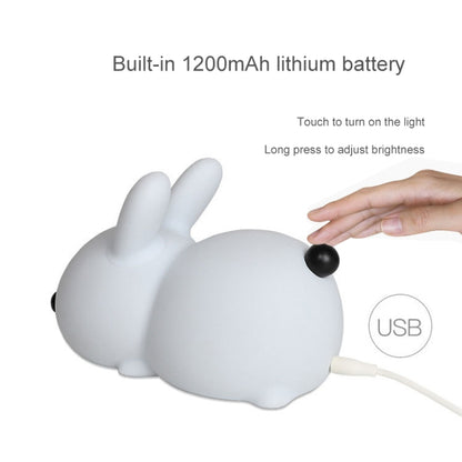 Silikon Kaninchen LED Nachtlicht USB Lade Dual-Tone Licht Pat Licht