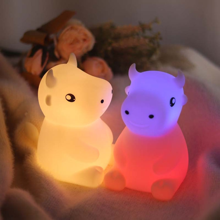 JX-YD-08 Silikon Kalb Kuh Nachtlicht LED Bunte Dimmen Pat Schlafen Nachttischlampe, JX-YD-08 Kalb Kuh