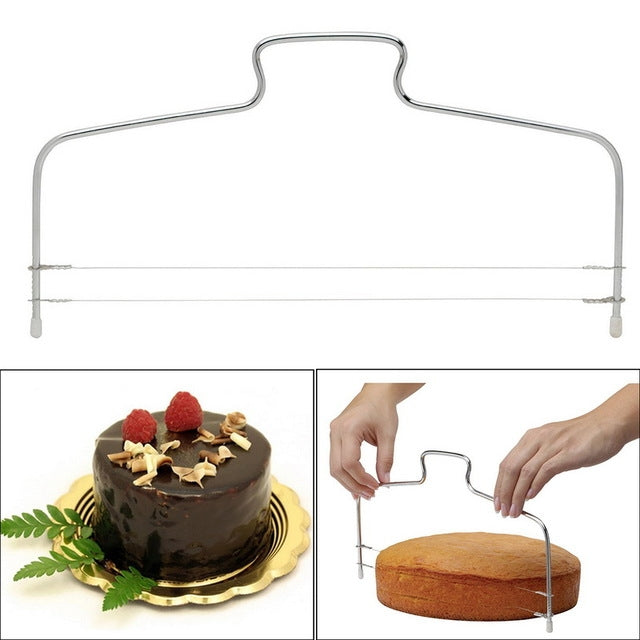 Edelstahl Verstellbarer Draht Kuchenschneider Slicer Leveler DIY Kuchen Backwerkzeuge, Kuchenschneider