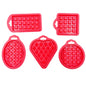 5-in-1-Waffelform aus lebensmittelechtem Silikon, für die Küche, Kuchen, Backzubehör, Rot, Grün, Beige, Rosa
