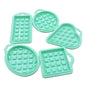 5-in-1-Waffelform aus lebensmittelechtem Silikon, für die Küche, Kuchen, Backzubehör, Rot, Grün, Beige, Rosa