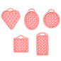 5-in-1-Waffelform aus lebensmittelechtem Silikon, für die Küche, Kuchen, Backzubehör, Rot, Grün, Beige, Rosa