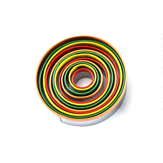 12-in-1-Keksausstecher-Set aus Edelstahl, Fondant-Keksform, runde Kuchenbackform, Farbform (12 in 1)