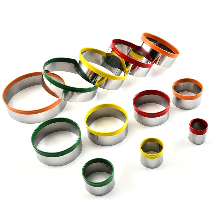 12-in-1-Keksausstecher-Set aus Edelstahl, Fondant-Keksform, runde Kuchenbackform, Farbform (12 in 1)