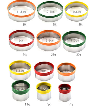 12-in-1-Keksausstecher-Set aus Edelstahl, Fondant-Keksform, runde Kuchenbackform, Farbform (12 in 1)
