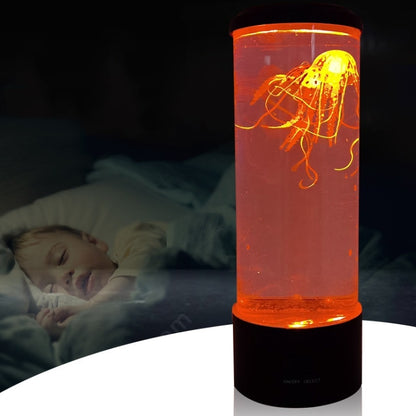 Zylindrisches LED-Simulations-Quallenlicht, USB-betrieben, buntes Quallen-Atmosphärenlicht, 10,5 x 10,5 x 29,4 cm