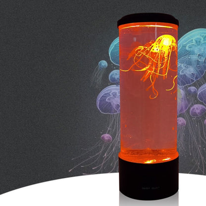 Zylindrisches LED-Simulations-Quallenlicht, USB-betrieben, buntes Quallen-Atmosphärenlicht, 10,5 x 10,5 x 29,4 cm