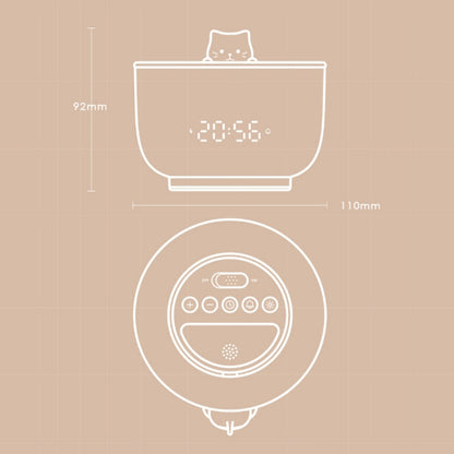 Cat Alarm Clock Night Light 2W LED Rechargeable Adjustable Children Bedroom Bedside Light, White, Pink, Beige