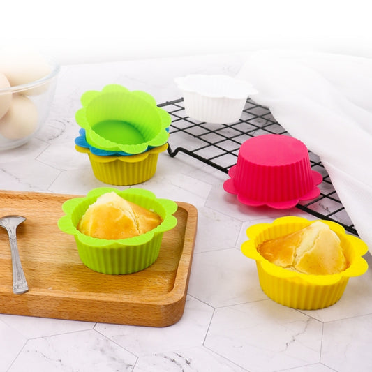 20 Stück DIY Backform Macaron Spitze Form Silikon Kuchen Cup Pudding Eierkuchen Muffin Cup Form, zufällige Farblieferung, 20 Stück