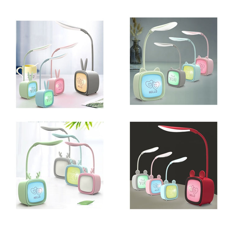 2 PCS Niedliche USB-Tischlampe mit Haustiermotiv, energiesparendes LED-Nachtlicht für den Augenschutz im Schlafzimmer und Schlafsaal, zufällige Farbauswahl, Kaninchen, süßer Bär, Rehkitz, Archie