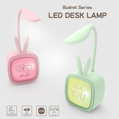 2 PCS Niedliche USB-Tischlampe mit Haustiermotiv, energiesparendes LED-Nachtlicht für den Augenschutz im Schlafzimmer und Schlafsaal, zufällige Farbauswahl, Kaninchen, süßer Bär, Rehkitz, Archie