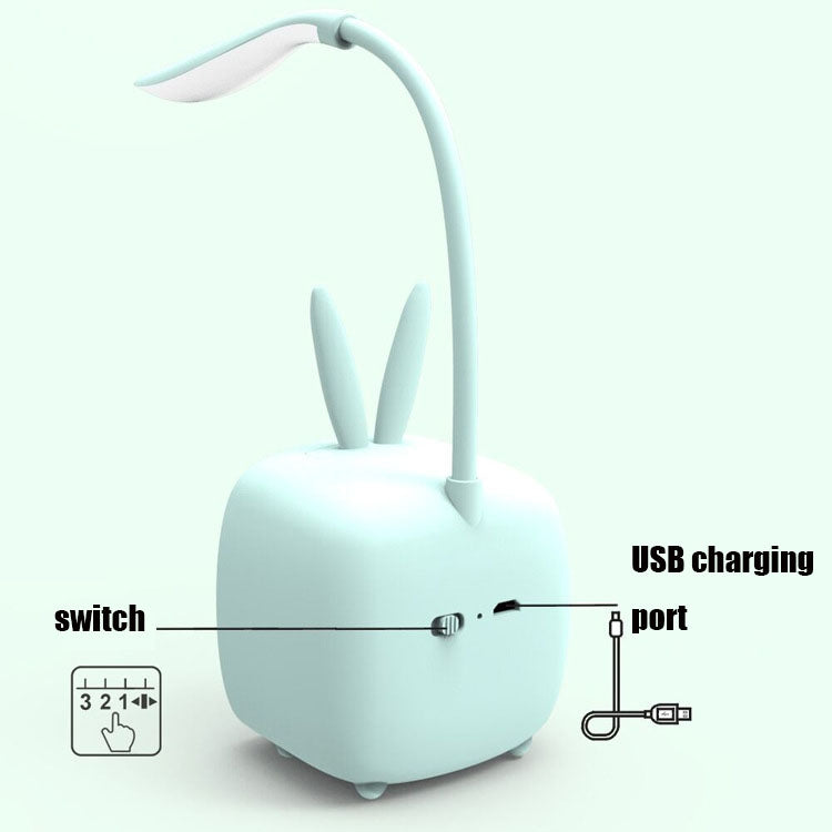 2 PCS Niedliche USB-Tischlampe mit Haustiermotiv, energiesparendes LED-Nachtlicht für den Augenschutz im Schlafzimmer und Schlafsaal, zufällige Farbauswahl, Kaninchen, süßer Bär, Rehkitz, Archie