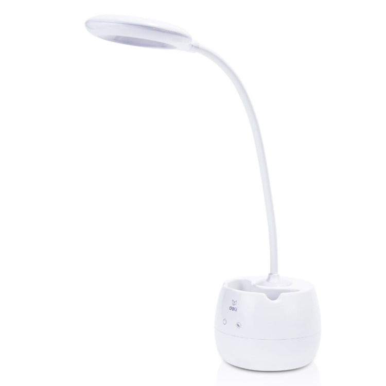Deli 4326 Drei-Gang verstellbare Ring USB-Lade-Schreibtischlampe mit Stifthalter