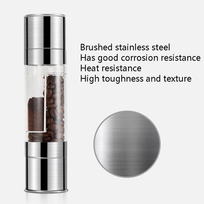 2 in 1 Stainless Steel Manual Pepper Mill Double-Head Pepper Mill, Pepper Mill