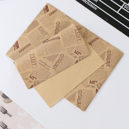 100 Sheets / Pack Cake Greaseproof Paper Baking Packaging Plate Paper Hamburger Paper, Colour: Classical Newspaper, Classical Newspaper, Color Pastry, Orange Tower, White English, Coffee English, Wheat English, Pure White, Thick Kraft Paper, Gray Tower...