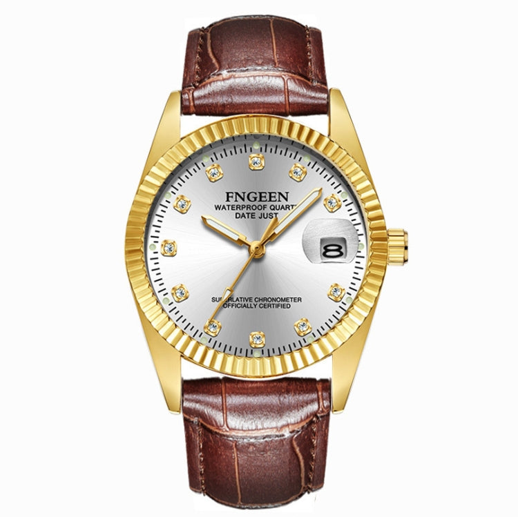 FNGEEN 7008 Men Fashion Diamond Dial Watch Couple Watch