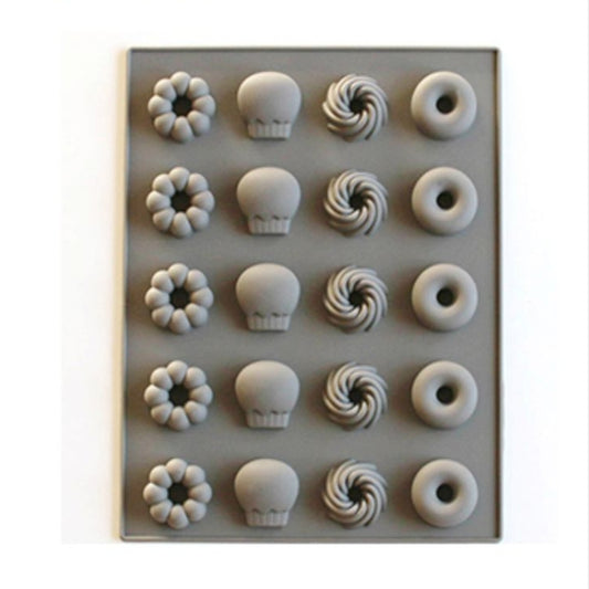Silikon-Kuchenform, 25 Gitter, Fudge, Bonbons, Silikon-Keksform, Obst, Donuts