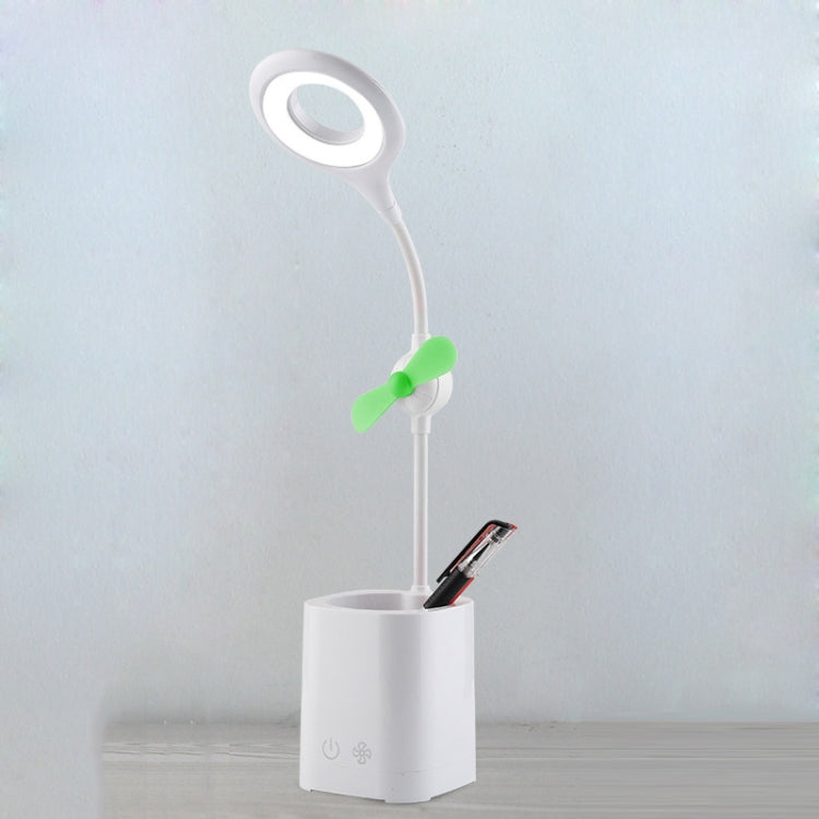 WS-8010 LED Fan Desk Lamp Bedside Desk USB Folding Desk Lamp, Water Drop, Ring, Pen Holder White Fan Blade, Pen Holder Yellow Fan Blade, Pen Holder Blue Fan Blade, Pen Holder Green  Fan Blade