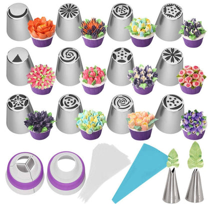27-in-1-Dekorationsmund-Set, nahtlos, Creme-Quetschmund, 27 Teile/Set