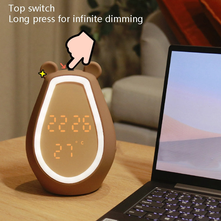 Bärenwecker, LED, digital, leise, Nachttischlampe, Bluetooth-Lautsprecher, USB-Aufladung, Cartoon-Nachtlicht für Kinder, Bluetooth-Version, Bluetooth + kleine Programmversion