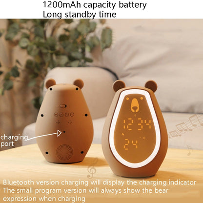 Bärenwecker, LED, digital, leise, Nachttischlampe, Bluetooth-Lautsprecher, USB-Aufladung, Cartoon-Nachtlicht für Kinder, Bluetooth-Version, Bluetooth + kleine Programmversion