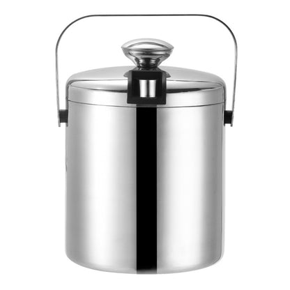 Eiskübel aus Edelstahl 304, doppellagig, hohl, für Bar, Bier, Wein, mit Eisclip, Fassungsvermögen: 1,3 l, 1,3 l mit Eisclip