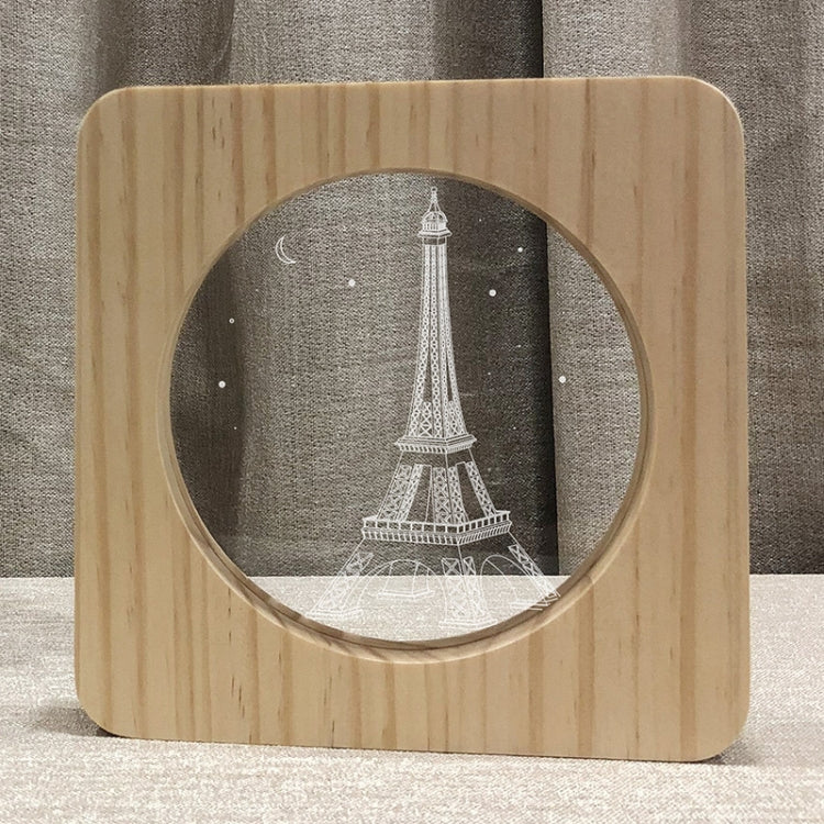 FS-A2821-02W Eiffelturm-Form USB Massivholz Tischlampe LED Nachtlicht, Eiffelturm
