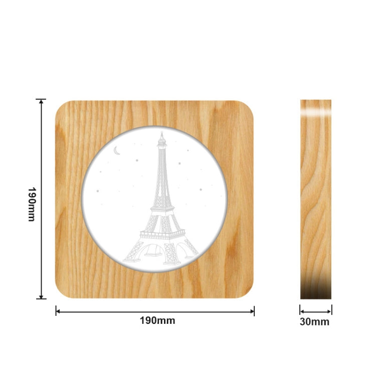 FS-A2821-02W Eiffelturm-Form USB Massivholz Tischlampe LED Nachtlicht, Eiffelturm
