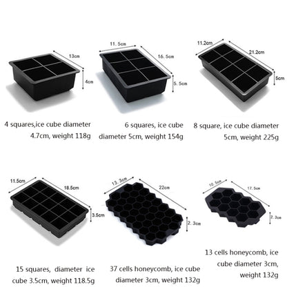 Bar Whiskey Silicone Ice Tray Mold, 6 Grid Square Cover, 8 Grid Square Cover, 4 Square Cover, 37 Grid Honeycomb Cover, 13 Grid Honeycomb Cover, 15 Grid Square Cover, Rabbit Funnel