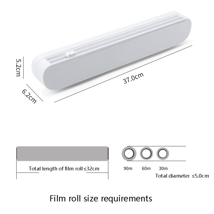Frischhaltefolienschneider mit Saugnapf, für den Haushalt, verstellbare Aufbewahrungs-Schneidebox aus Plastikfolie, Frischhaltefolienschneider mit Saugnapf